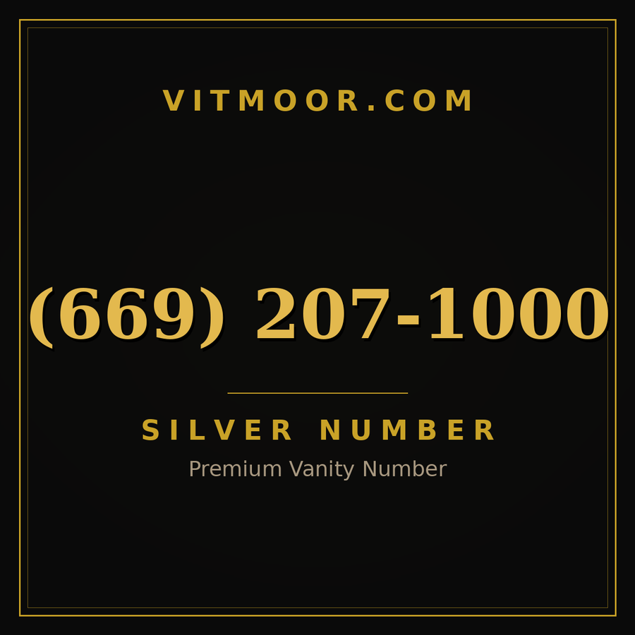VITMOOR Silver premium number (669) 207-1000