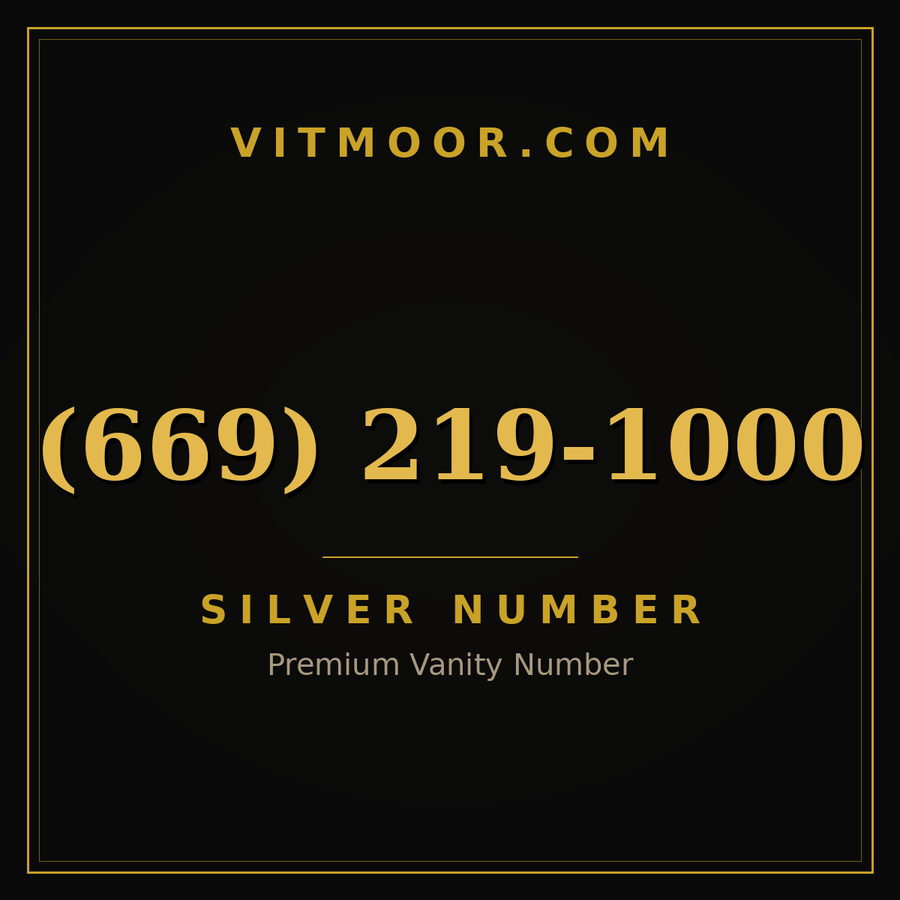 VITMOOR Silver premium number (669) 219-1000