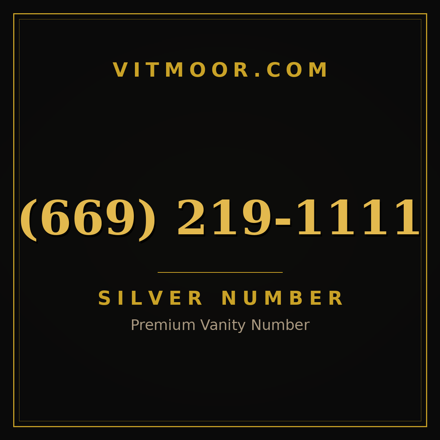 VITMOOR Silver premium number (669) 219-1111