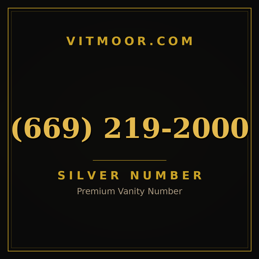 VITMOOR Silver premium number (669) 219-2000
