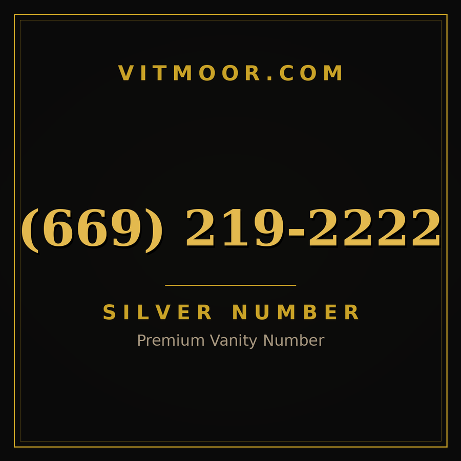 VITMOOR Silver premium number (669) 219-2222