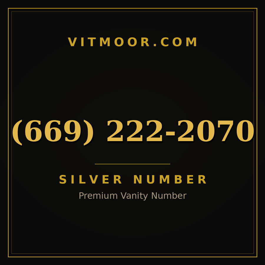 VITMOOR Silver premium number (669) 222-2070