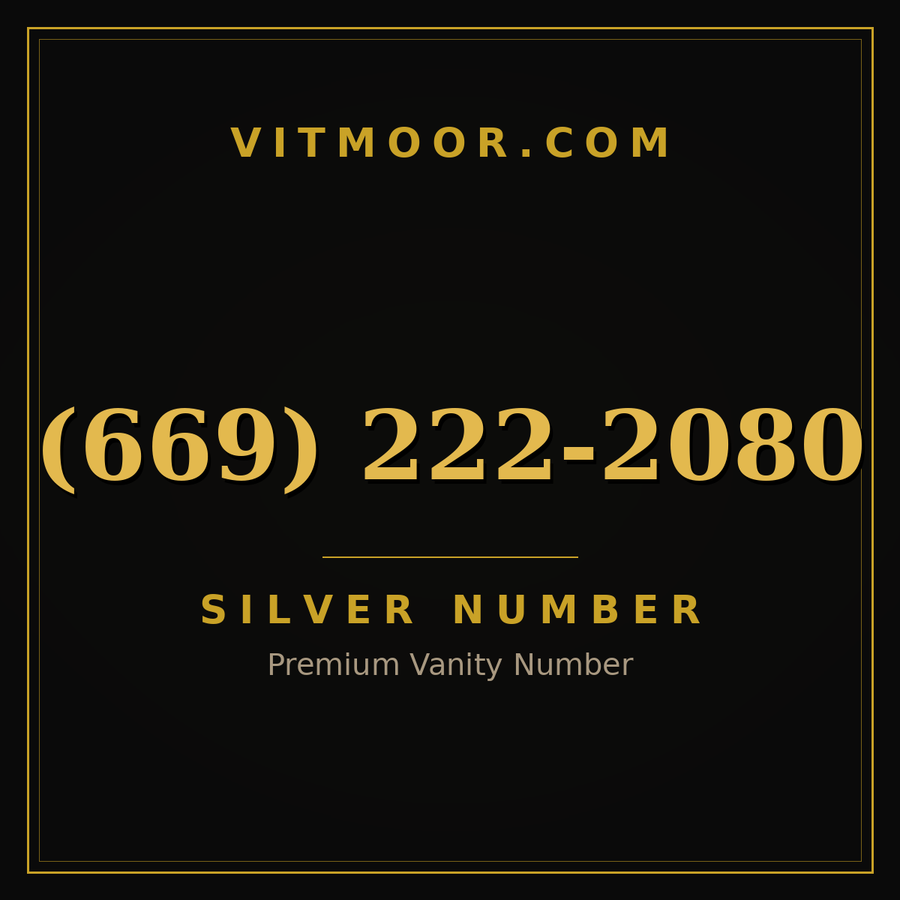 VITMOOR Silver premium number (669) 222-2080