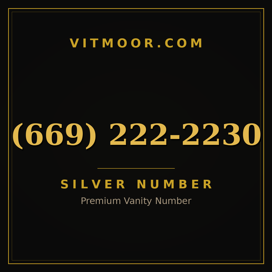 VITMOOR Silver premium number (669) 222-2230