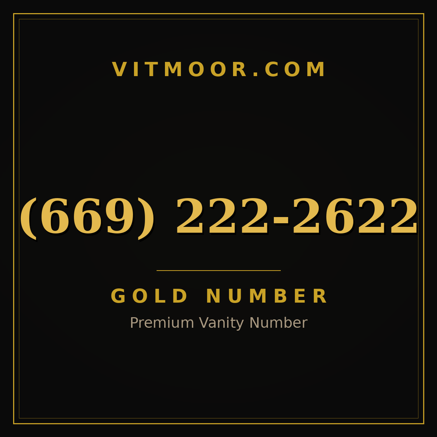 VITMOOR Gold premium number (669) 222-2622