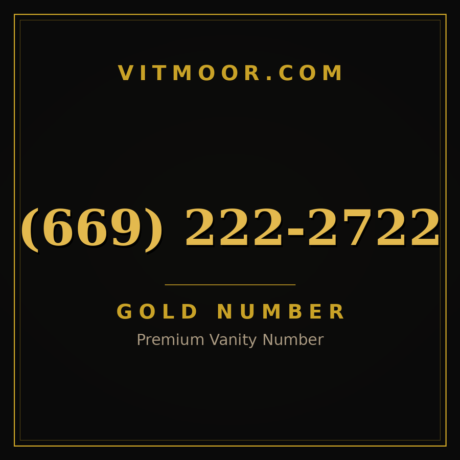 VITMOOR Gold premium number (669) 222-2722