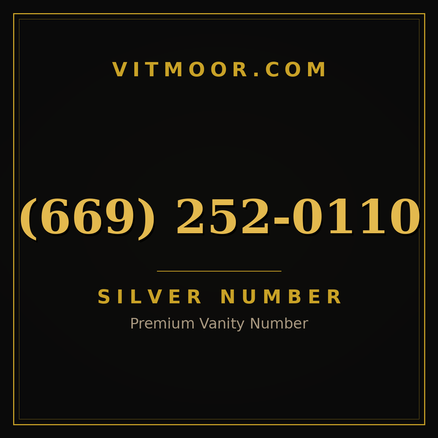 VITMOOR Silver premium number (669) 252-0110
