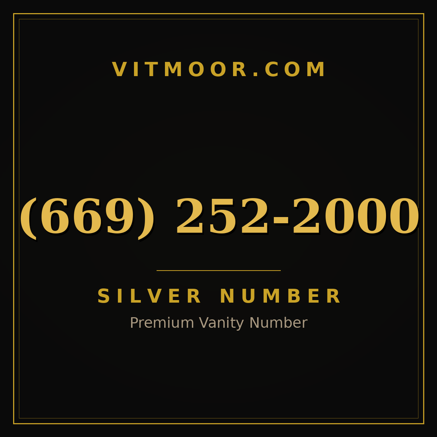 VITMOOR Silver premium number (669) 252-2000