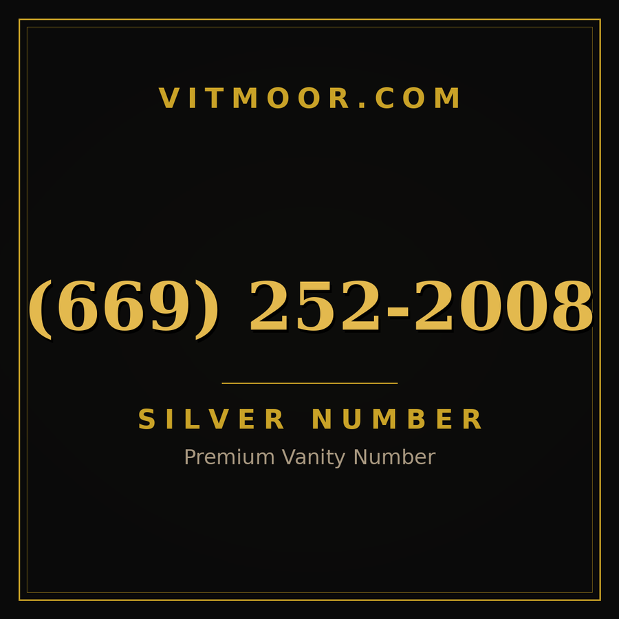 VITMOOR Silver premium number (669) 252-2008