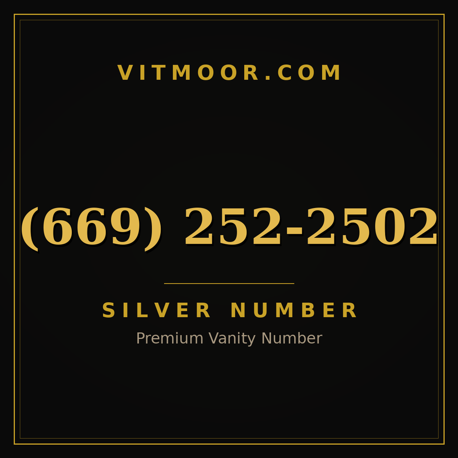 VITMOOR Silver premium number (669) 252-2502