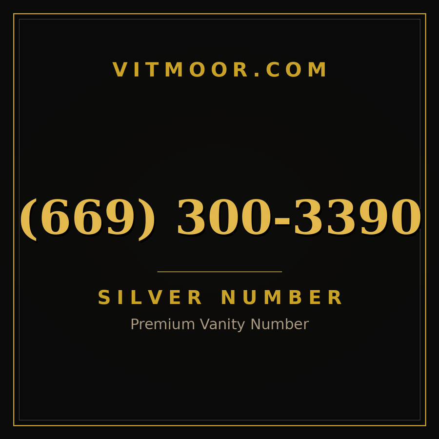 VITMOOR Silver premium number (669) 300-3390