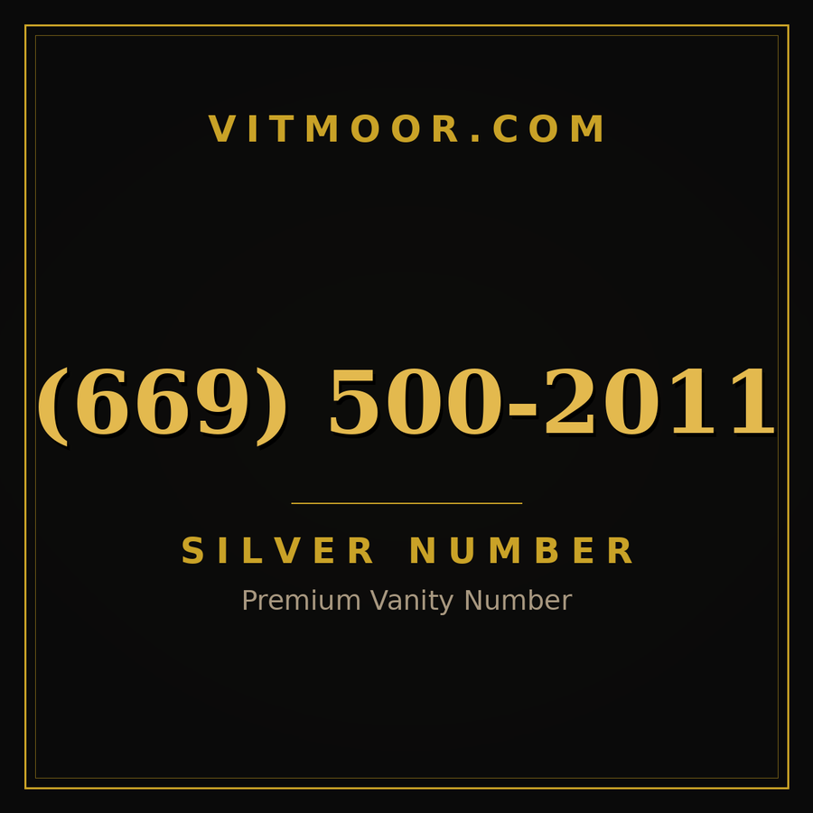 VITMOOR Silver premium number (669) 500-2011