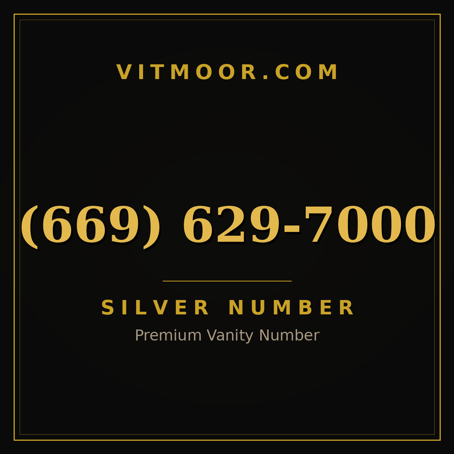 VITMOOR Silver premium number (669) 629-7000
