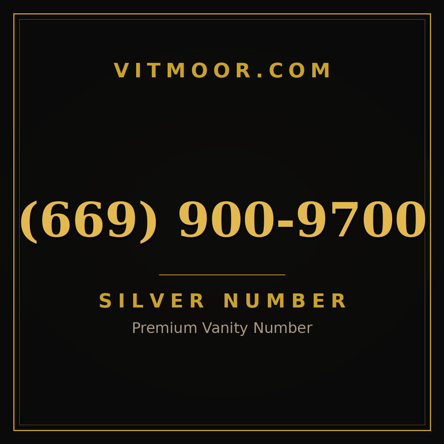 VITMOOR Silver premium number (669) 900-9700