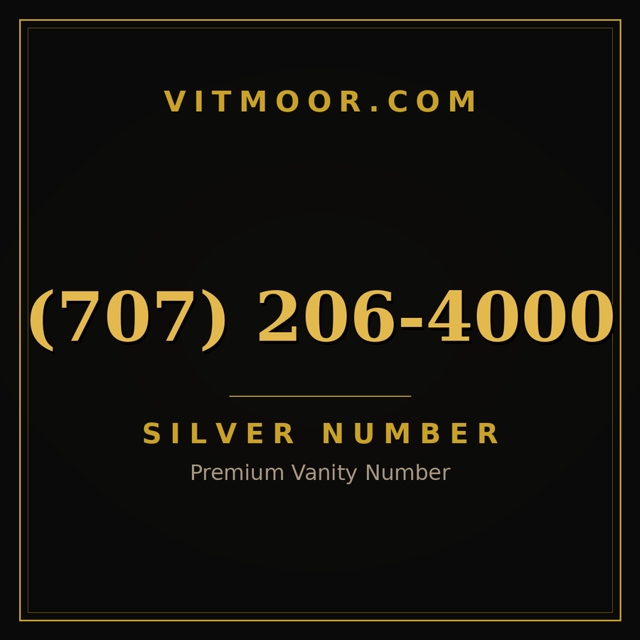VITMOOR Silver premium number (707) 206-4000