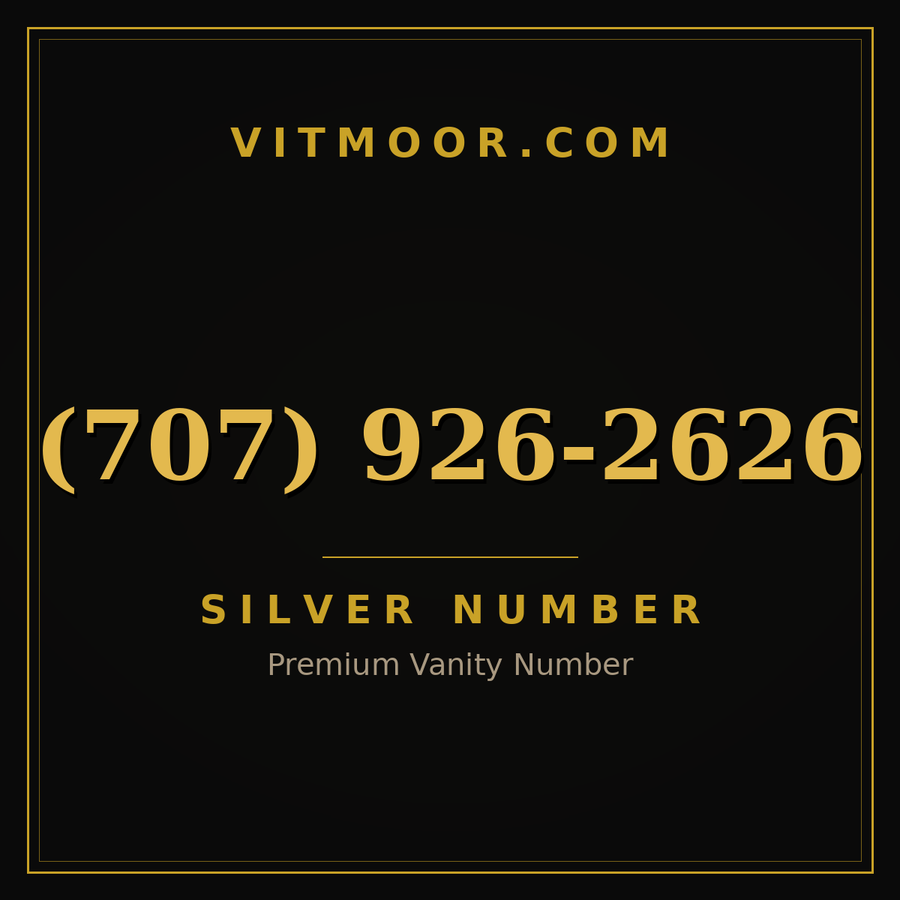 VITMOOR Silver premium number (707) 926-2626