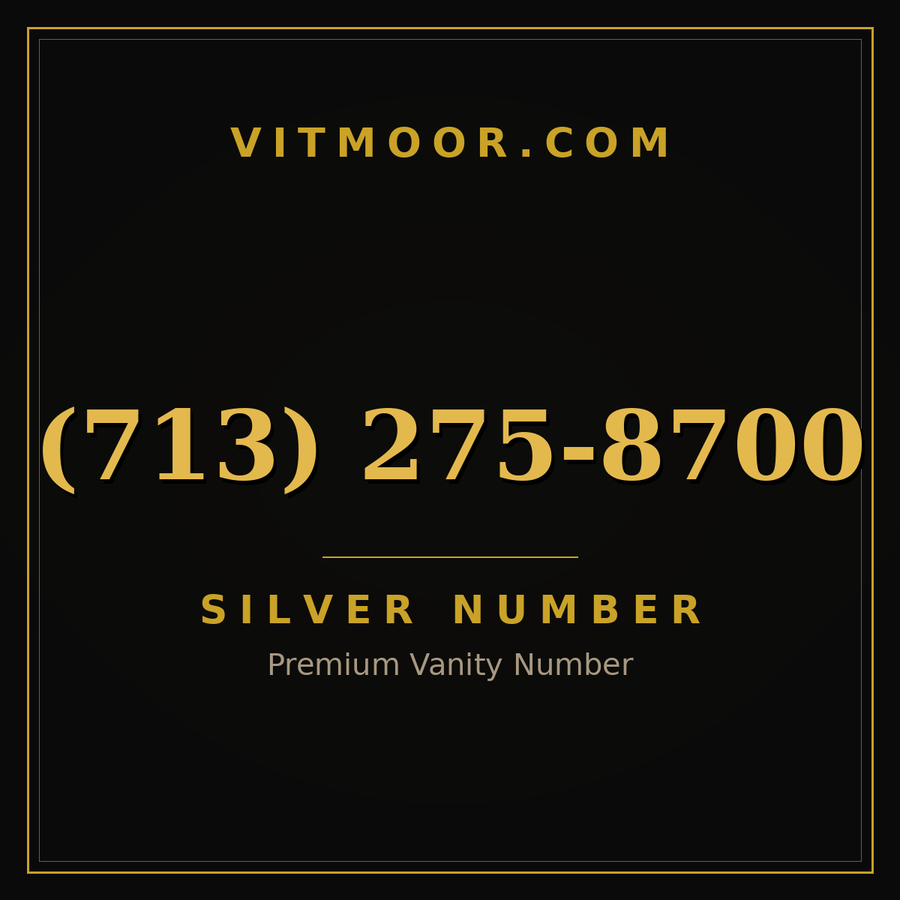 VITMOOR Silver premium number (713) 275-8700