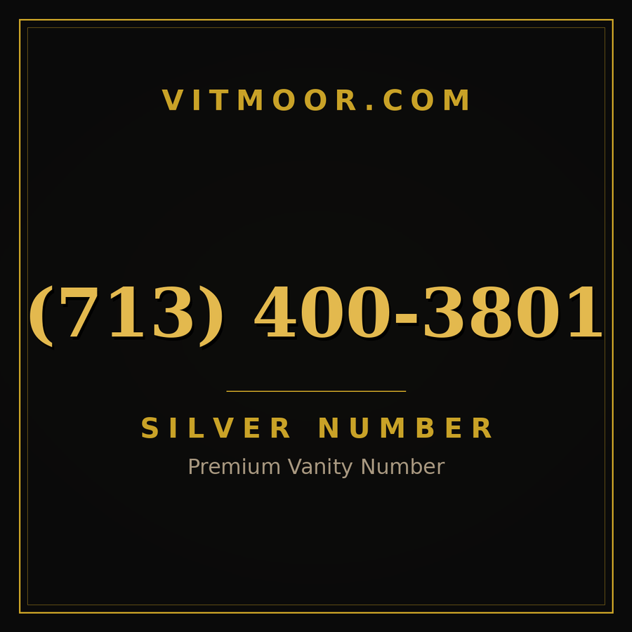 VITMOOR Silver premium number (713) 400-3801