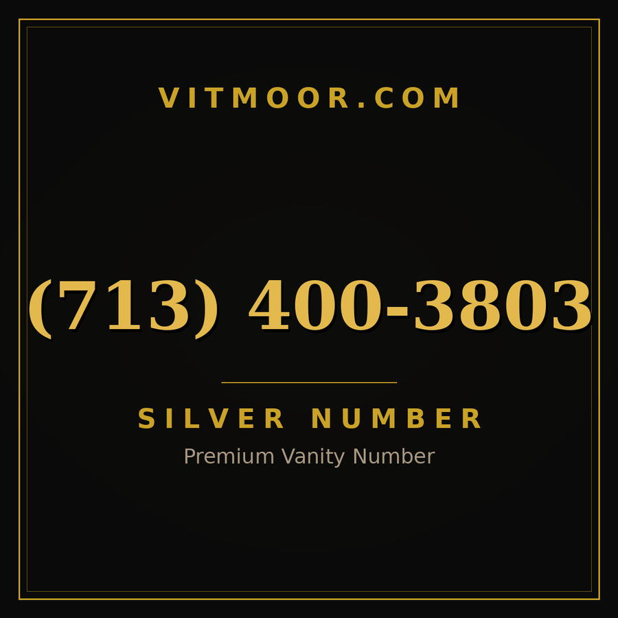 VITMOOR Silver premium number (713) 400-3803