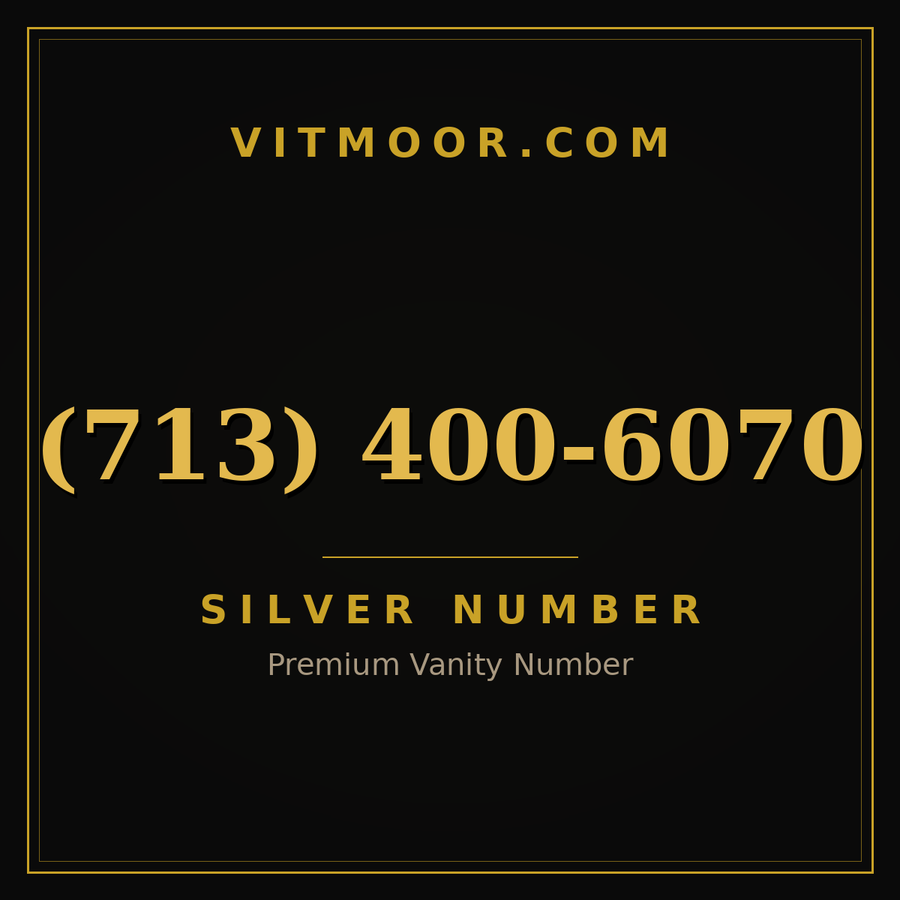 VITMOOR Silver premium number (713) 400-6070