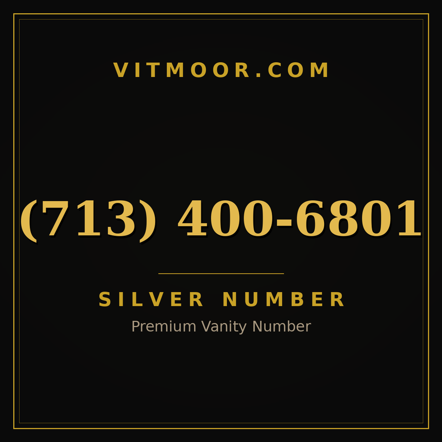 VITMOOR Silver premium number (713) 400-6801