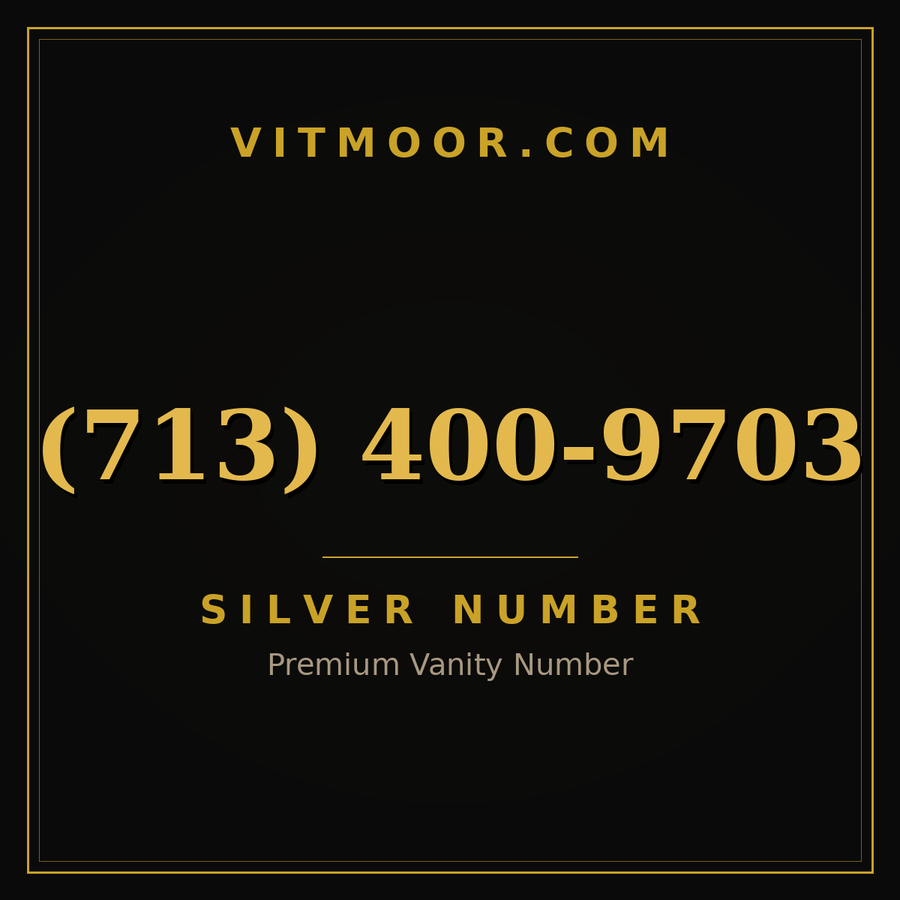 VITMOOR Silver premium number (713) 400-9703