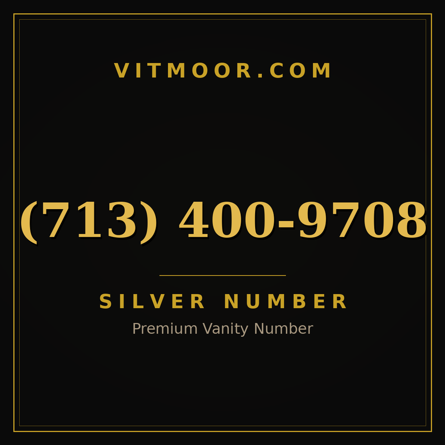 VITMOOR Silver premium number (713) 400-9708
