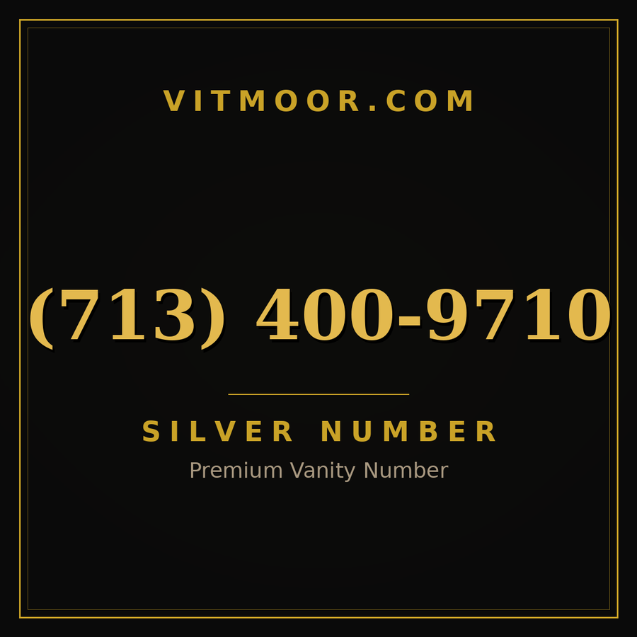 VITMOOR Silver premium number (713) 400-9710