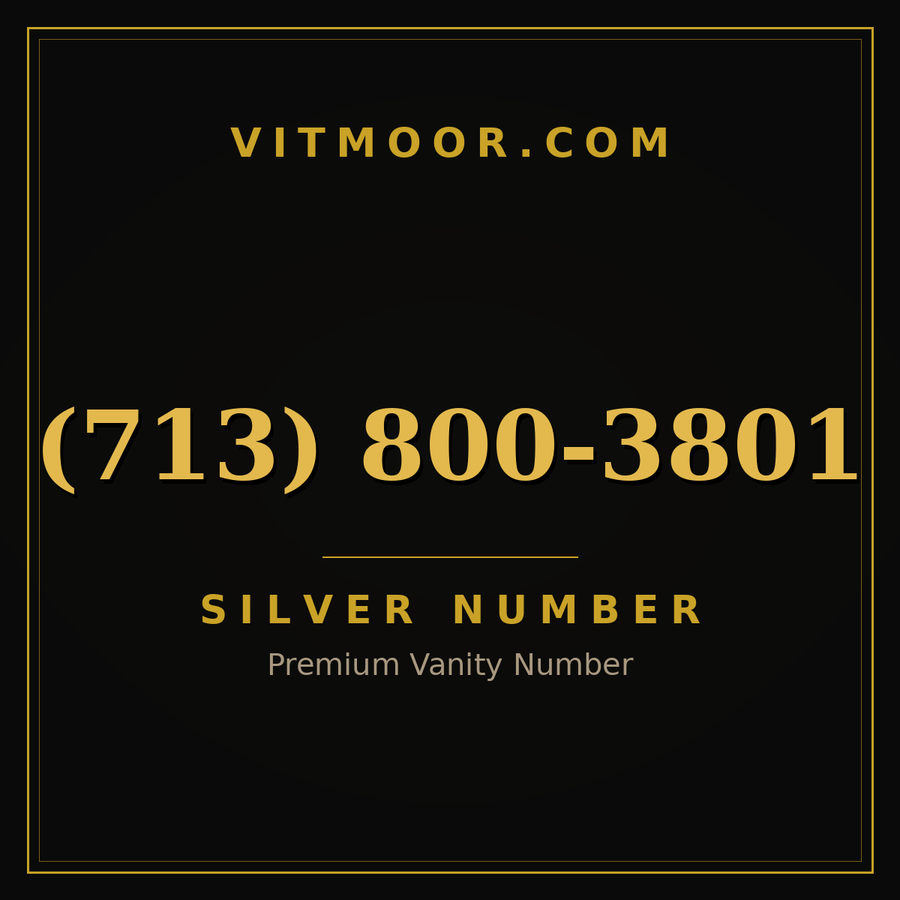 VITMOOR Silver premium number (713) 800-3801