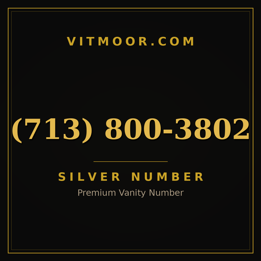 VITMOOR Silver premium number (713) 800-3802