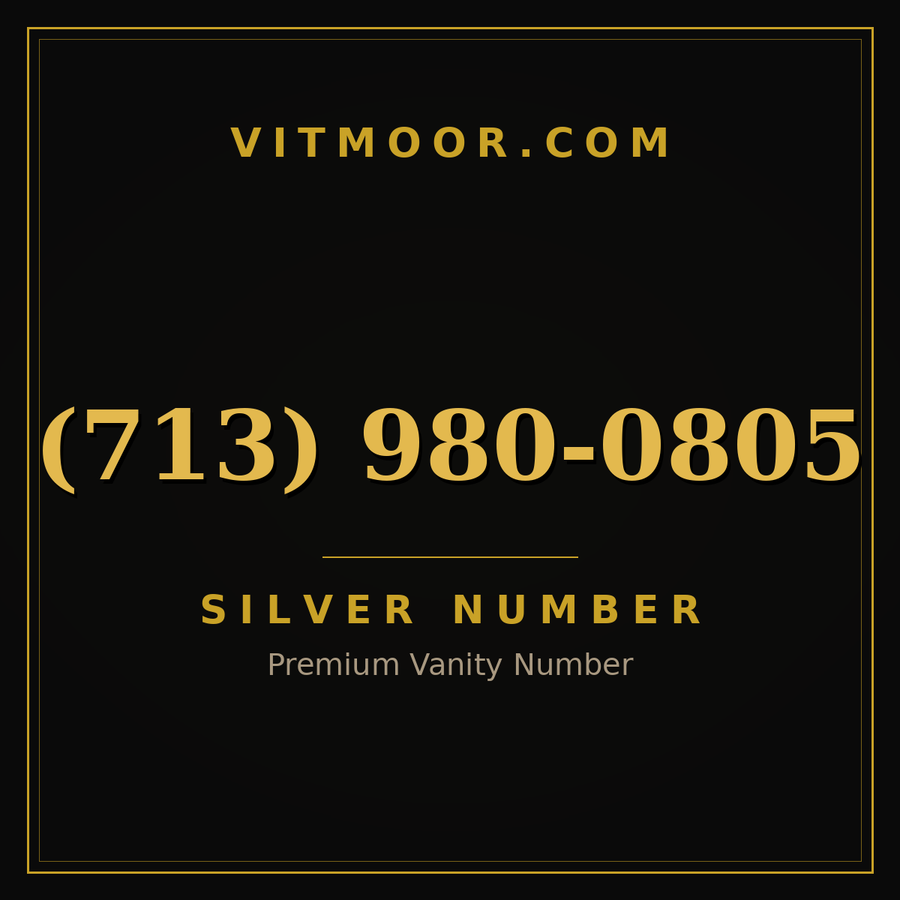 VITMOOR Silver premium number (713) 980-0805