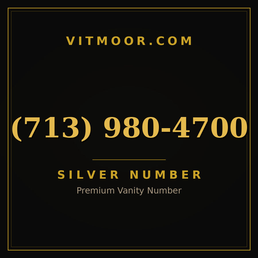 VITMOOR Silver premium number (713) 980-4700