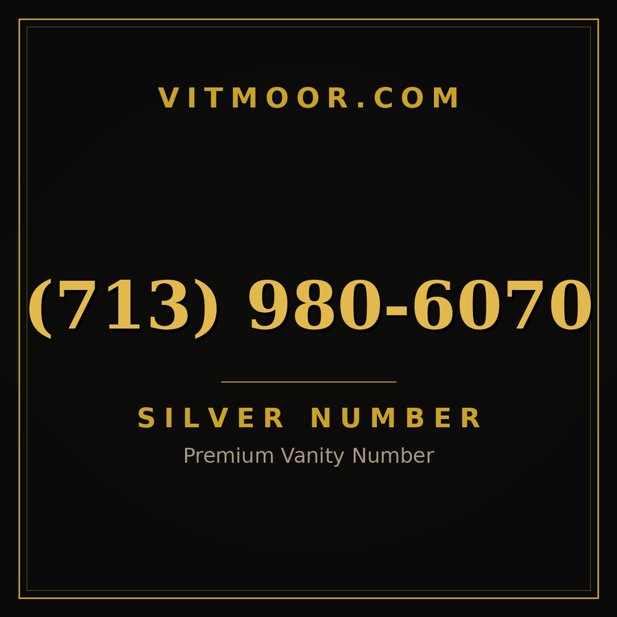 VITMOOR Silver premium number (713) 980-6070