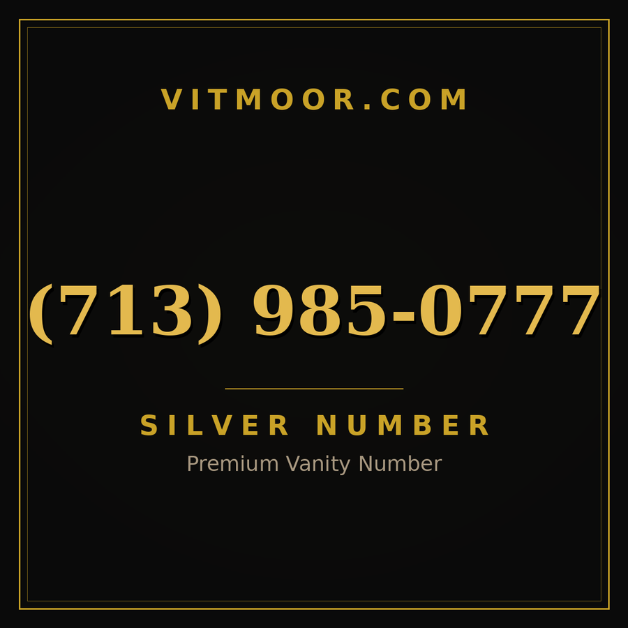 VITMOOR Silver premium number (713) 985-0777
