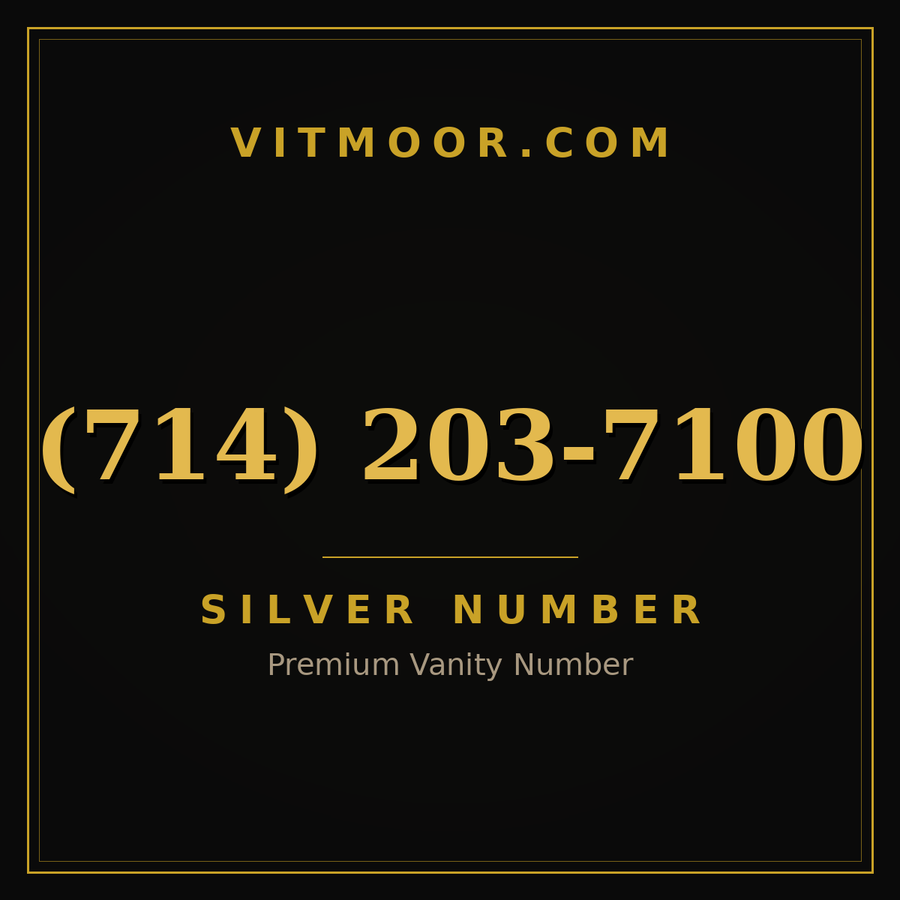 VITMOOR Silver premium number (714) 203-7100