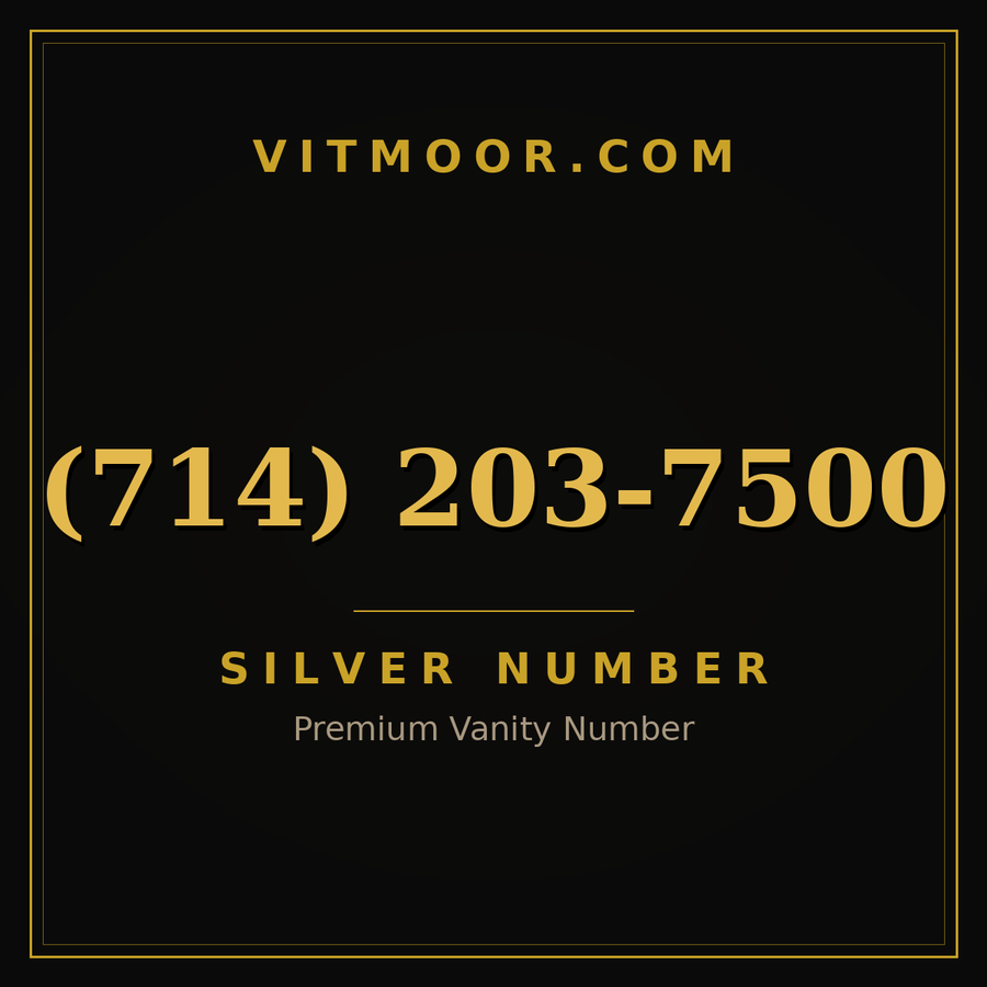 VITMOOR Silver premium number (714) 203-7500