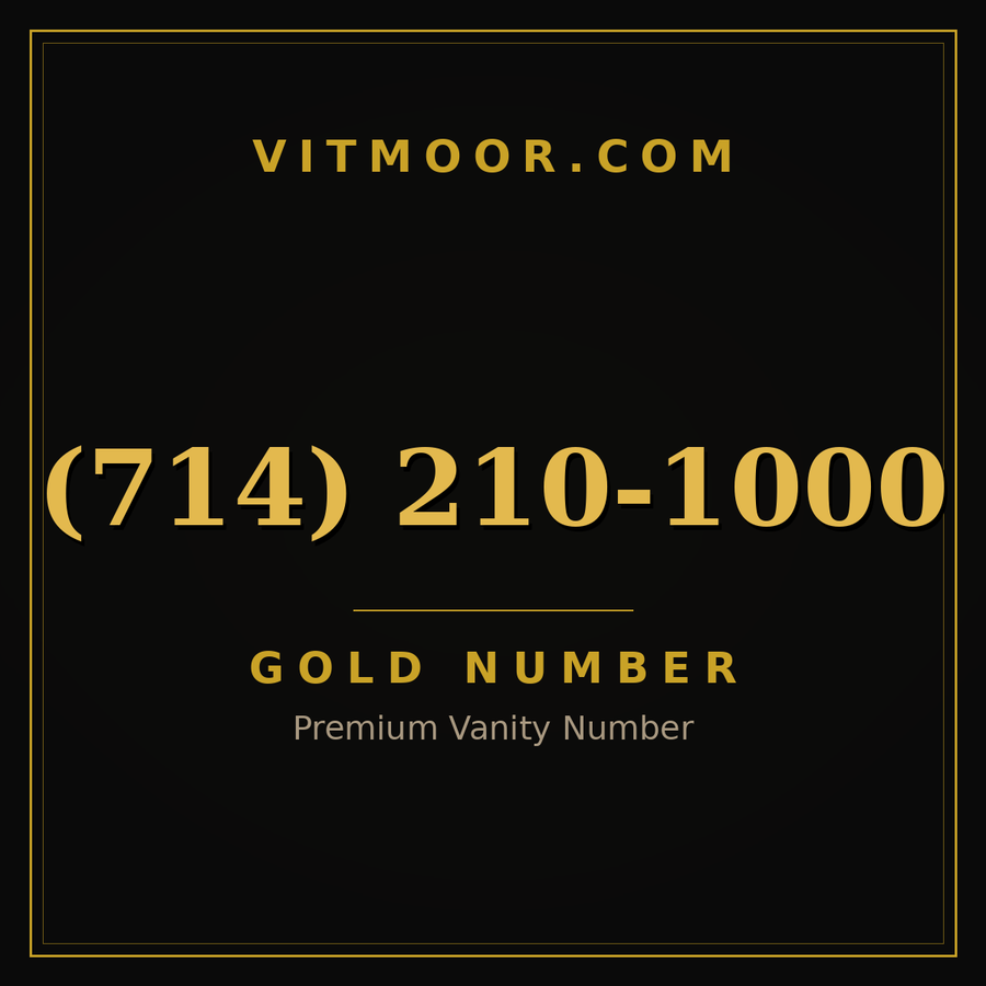 VITMOOR Gold premium number (714) 210-1000