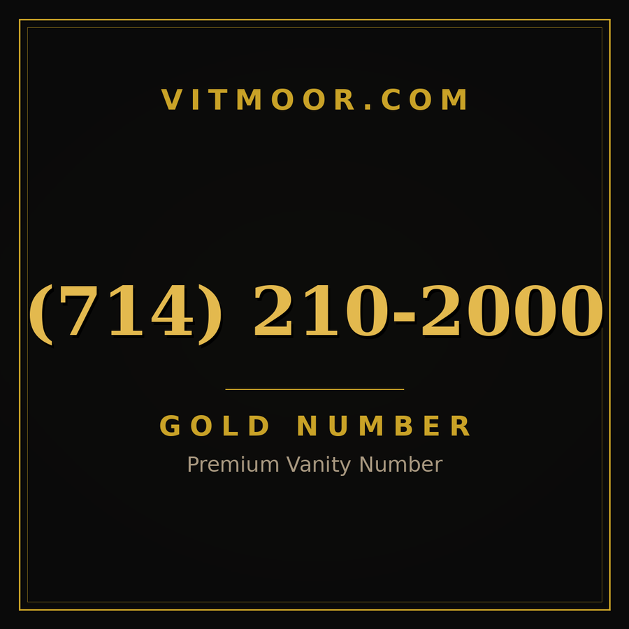 VITMOOR Gold premium number (714) 210-2000