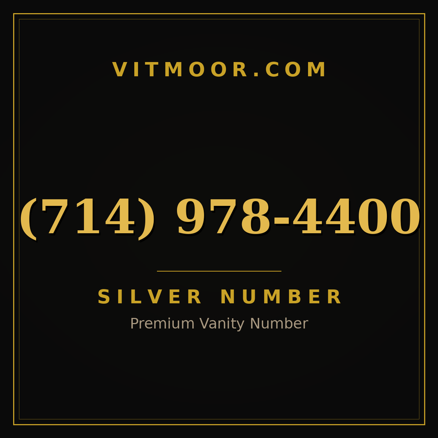 VITMOOR Silver premium number (714) 978-4400