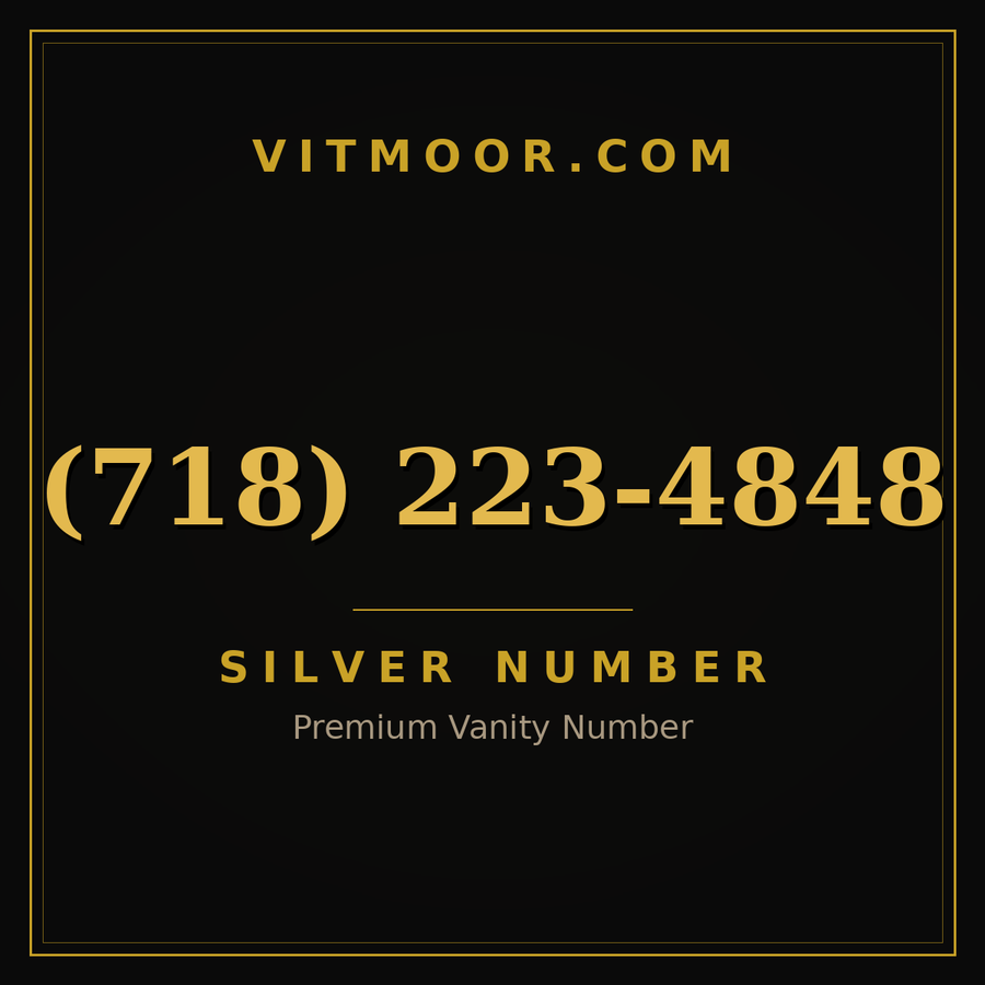 VITMOOR Silver premium number (718) 223-4848