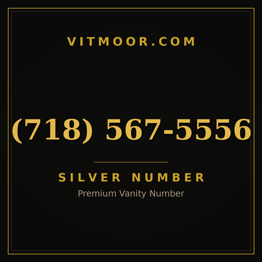 VITMOOR Silver premium number (718) 567-5556