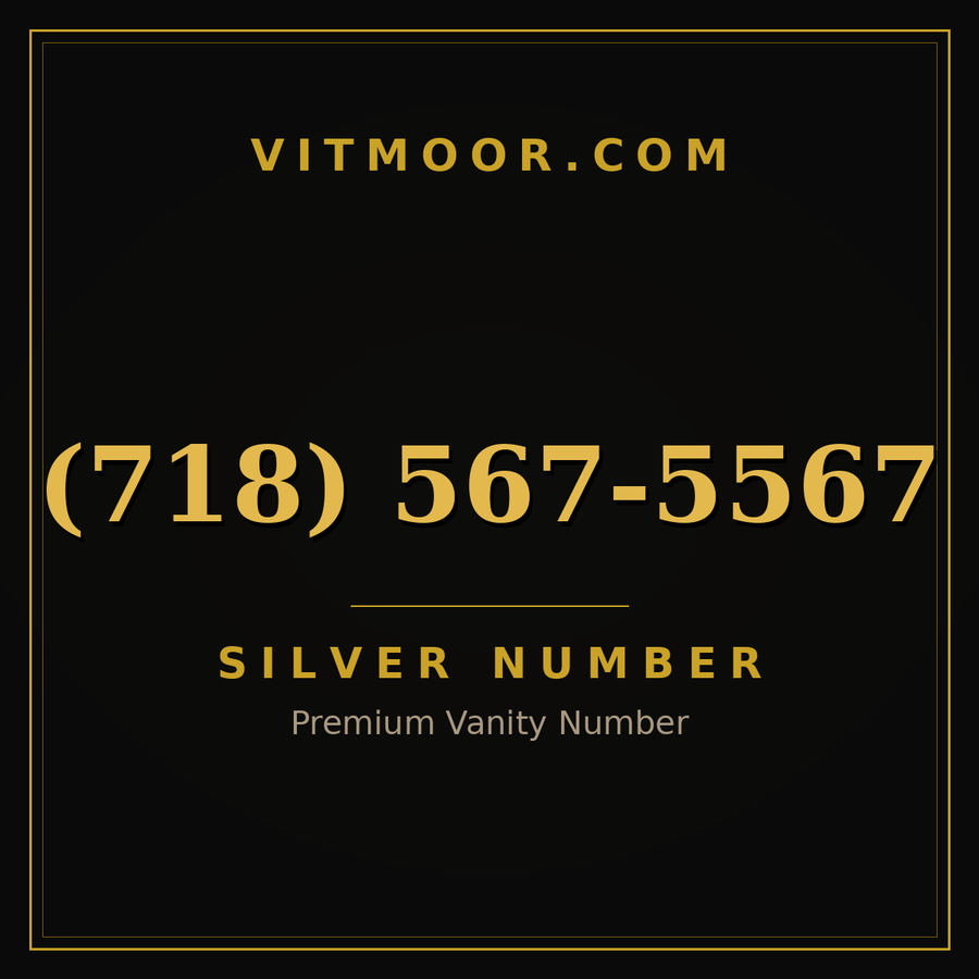 VITMOOR Silver premium number (718) 567-5567
