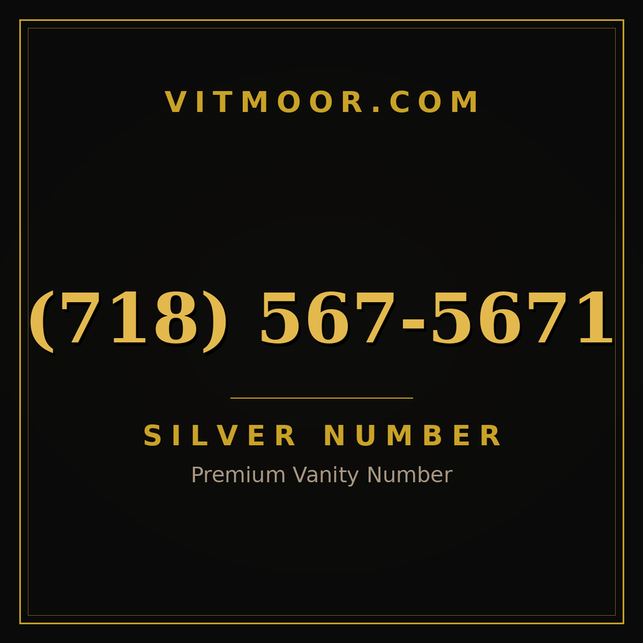 VITMOOR Silver premium number (718) 567-5671