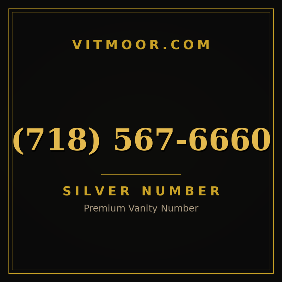 VITMOOR Silver premium number (718) 567-6660