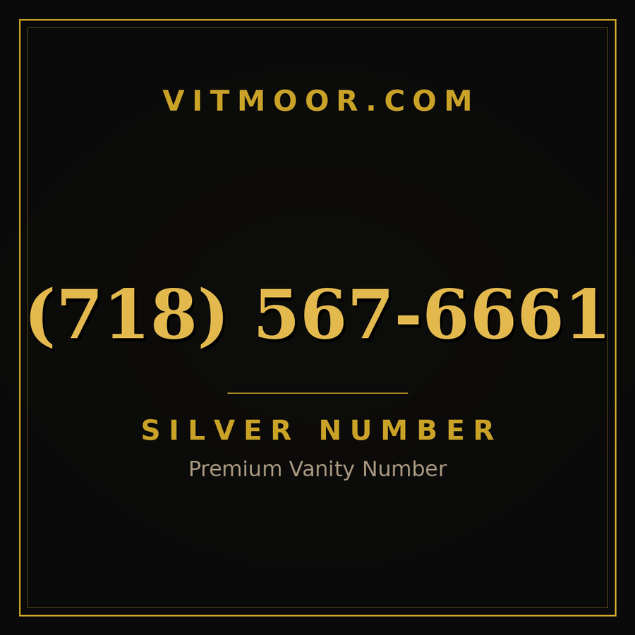 VITMOOR Silver premium number (718) 567-6661
