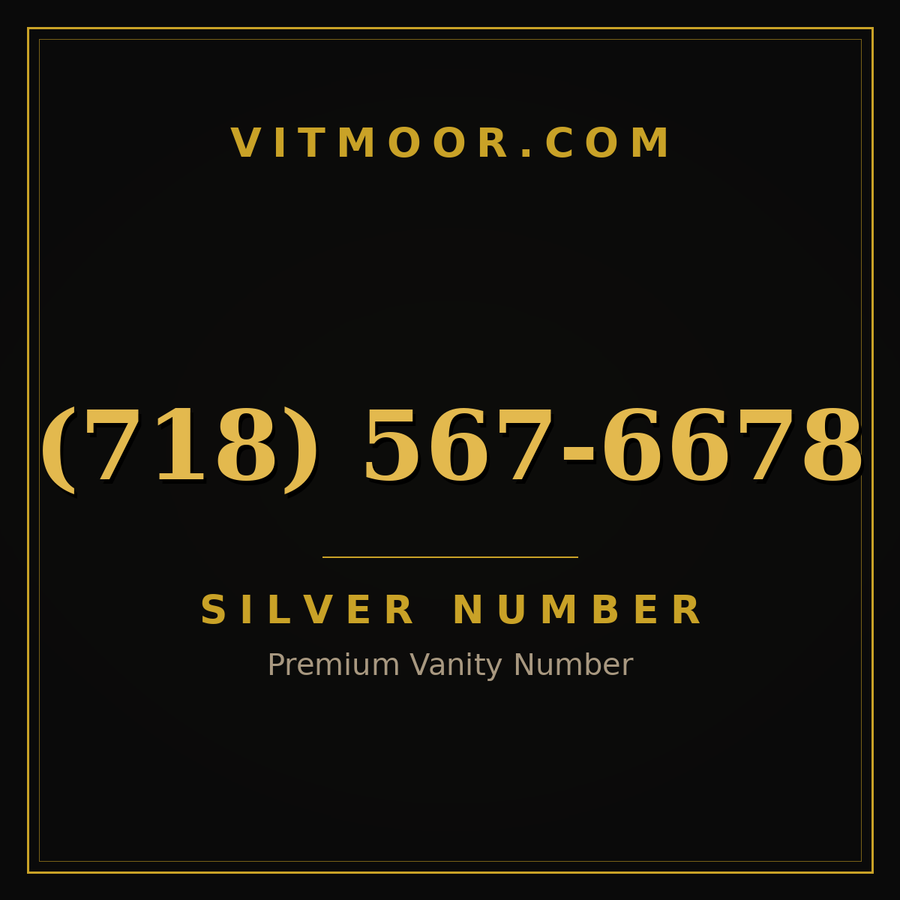 VITMOOR Silver premium number (718) 567-6678
