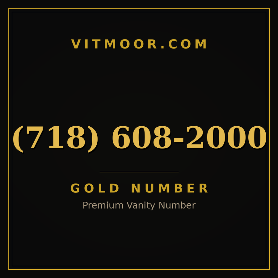 VITMOOR Gold premium number (718) 608-2000