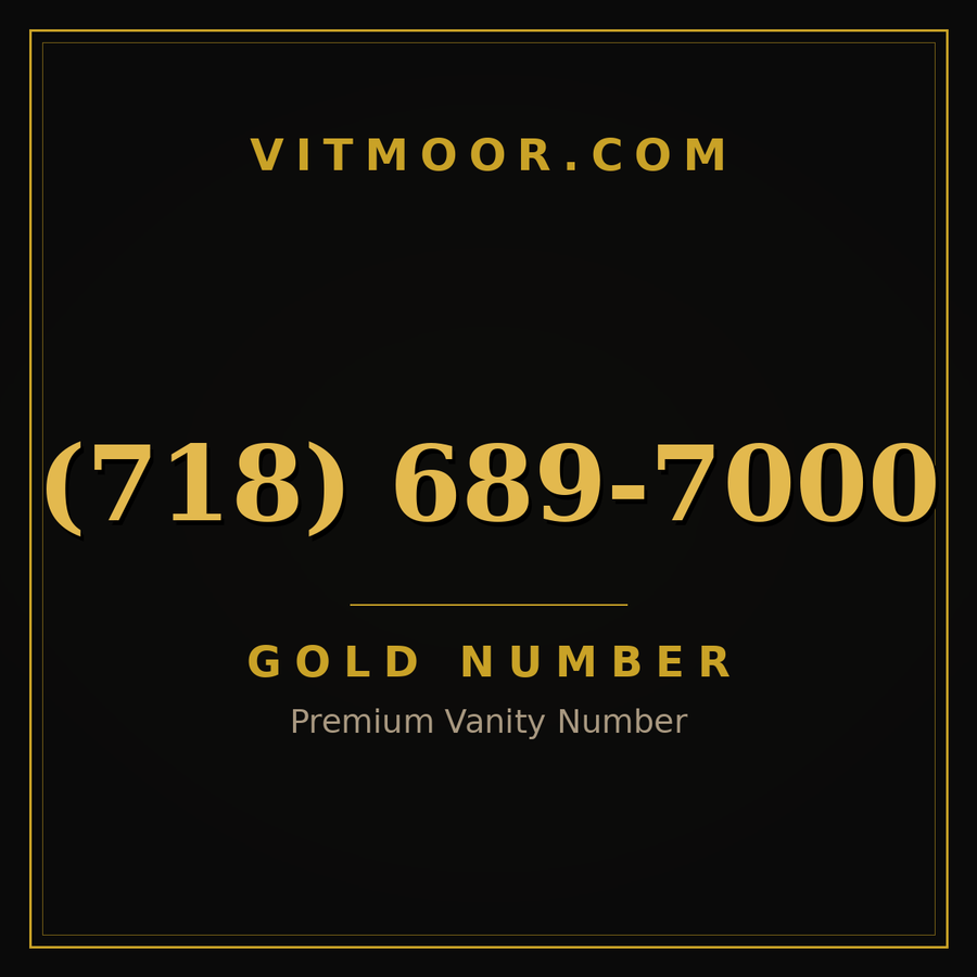 VITMOOR Gold premium number (718) 689-7000
