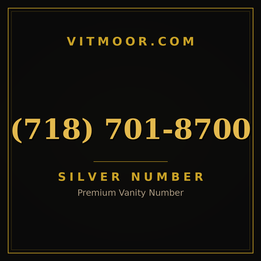 VITMOOR Silver premium number (718) 701-8700