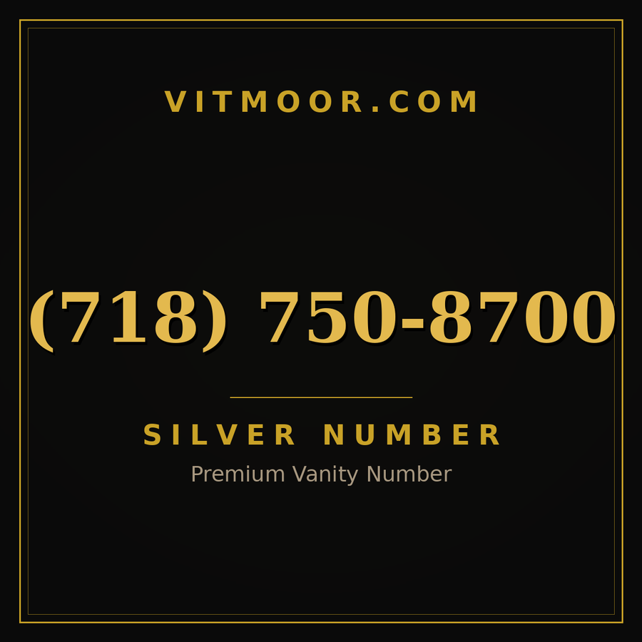VITMOOR Silver premium number (718) 750-8700